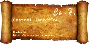 Csernai Harkány névjegykártya